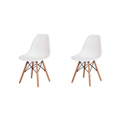 Conjunto 2 Cadeiras Eames Sem Braço Branca