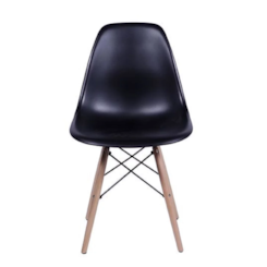 Conjunto 2 Cadeiras Eames Sem Braço Preta Conjunto 2 Cadeiras Eames Sem Braço Preta