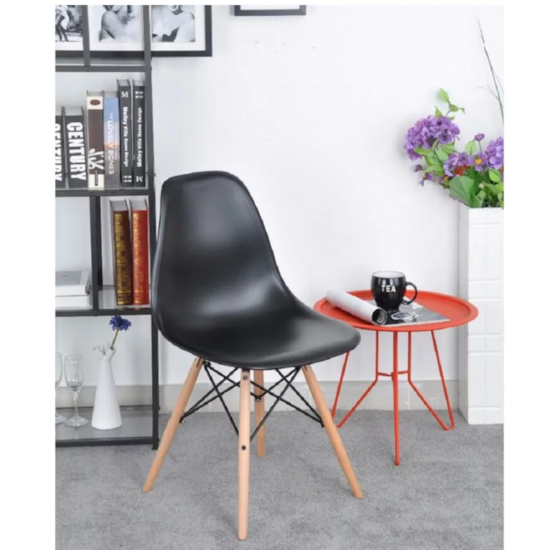 Conjunto 2 Cadeiras Eames Sem Braço Preta Conjunto 2 Cadeiras Eames Sem Braço Preta