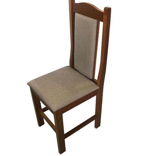 Conjunto 2 Cadeiras Em Madeira Tampo Mdf Estofada Carvalho Linho 35