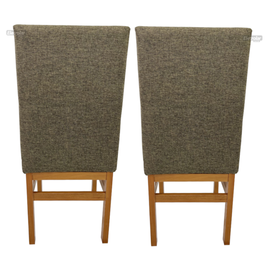 Conjunto 2 Cadeiras Encosto Estofado Aris Canela Linho Conjunto 2 Cadeiras Encosto Estofado Aris Canela Linho