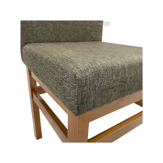 Conjunto 2 Cadeiras Encosto Estofado Aris Canela Linho Conjunto 2 Cadeiras Encosto Estofado Aris Canela Linho