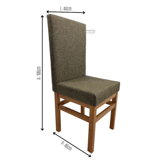 Conjunto 2 Cadeiras Encosto Estofado Aris Canela Linho Conjunto 2 Cadeiras Encosto Estofado Aris Canela Linho