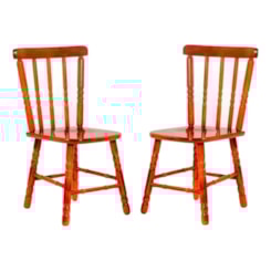 Conjunto 2 Cadeiras Torneada Madeira Maciça Mel