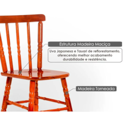 Conjunto 2 Cadeiras Torneada Madeira Maciça Mel Conjunto 2 Cadeiras Torneada Madeira Maciça Mel