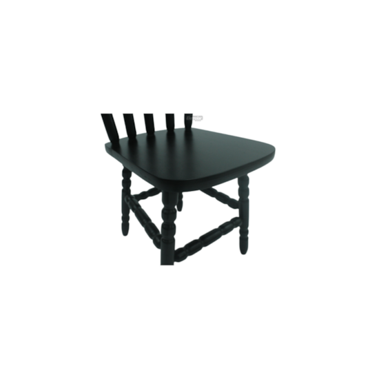 Conjunto 2 Cadeiras Torneada Madeira Maciça Preto