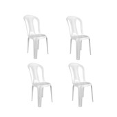 Produto Conjunto 4 Cadeiras Plásticas Bistro Mor Empilhável Até 182Kg