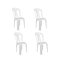 Conjunto 4 Cadeiras Plásticas Bistro Mor Empilhável Até 182Kg