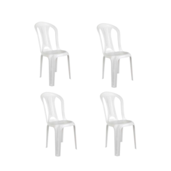 Conjunto 4 Cadeiras Plásticas Bistro Mor Empilhável Até 182Kg Conjunto 4 Cadeiras Plásticas Bistro Mor Empilhável Até 182Kg