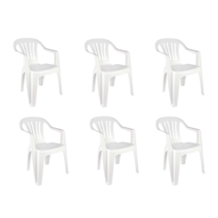 Conjunto 6 Poltronas Plásticas Bela Vista Mor Conjunto 6 Poltronas Plásticas Bela Vista Mor