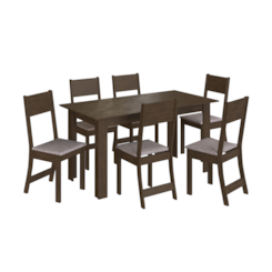 Conjunto De Mesa Atlanta Com 6 Cadeiras Noce