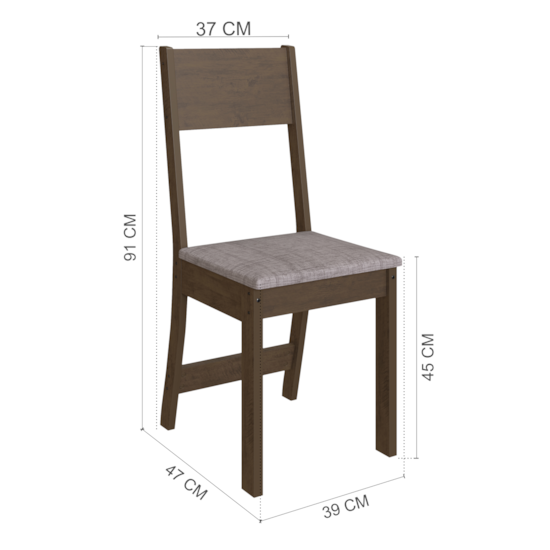 Conjunto De Mesa Atlanta Com 6 Cadeiras Noce