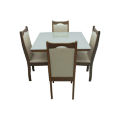Conjunto De Mesa Eubeia Com Tampo De Vidro Nude 4 Cadeiras Eubeia Em Tecido Facto 90 X 90 Cm Conjunto De Mesa Eubeia Com Tampo De Vidro Nude 4 Cadeiras Eubeia Em Tecido Facto 90 X 90 Cm