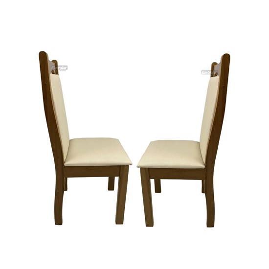 Conjunto De Mesa Eubeia Com Tampo De Vidro Nude 4 Cadeiras Eubeia Em Tecido Facto 90 X 90 Cm
