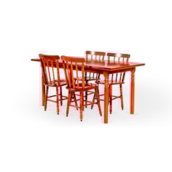 Conjunto De Mesa Mônaco 1.10Mts Com 4 Cadeiras Torneada Conjunto De Mesa Mônaco 1.10Mts Com 4 Cadeiras Torneada
