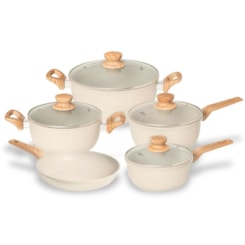 Conjunto De Panelas 5 Peças Marble Edition Oster Cinza Dust