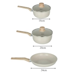 Conjunto De Panelas 5 Peças Marble Edition Oster Cinza Dust