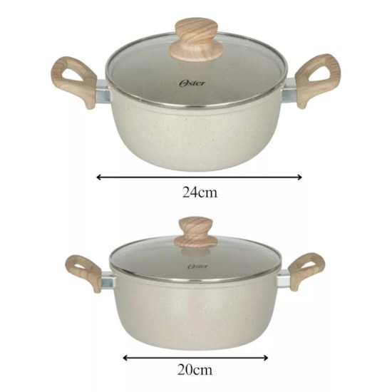 Conjunto De Panelas 5 Peças Marble Edition Oster Cinza Dust