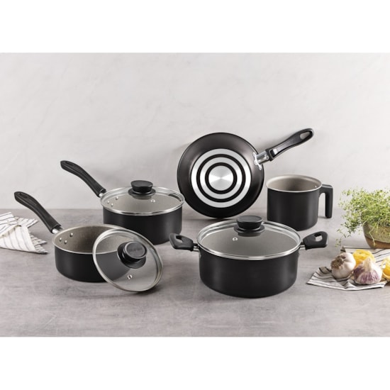 Conjunto De Panelas 5Pcs Linz Preto