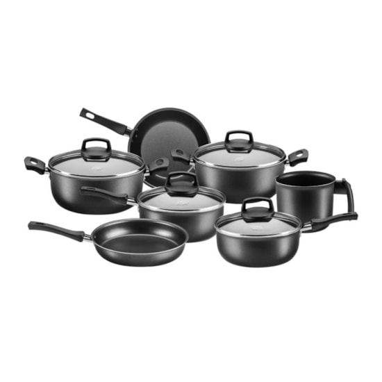 Conjunto De Panelas Safira 7 Peças Mta Grafite Conjunto De Panelas Safira 7 Peças Mta Grafite