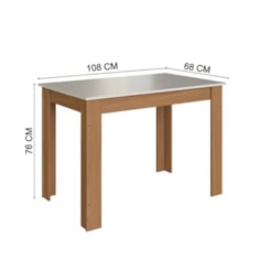 Conjunto Mesa Atlanta 4 Cadeiras Freijo Off White