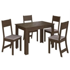 Conjunto Mesa Atlanta 4 Cadeiras Noce Conjunto Mesa Atlanta 4 Cadeiras Noce