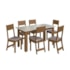 Conjunto Mesa Atlanta 6 Cadeiras Freijo Linho