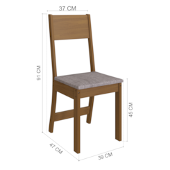 Conjunto Mesa Atlanta 6 Cadeiras Freijo Linho Conjunto Mesa Atlanta 6 Cadeiras Freijo Linho
