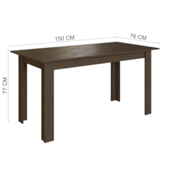 Conjunto Mesa Atlanta 6 Cadeiras Noce