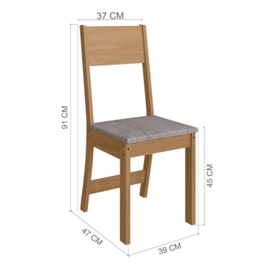 Conjunto Mesa Atlanta Com 4 Cadeiras Freijo Off White