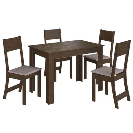 Conjunto Mesa Atlanta Com 4 Cadeiras Noce