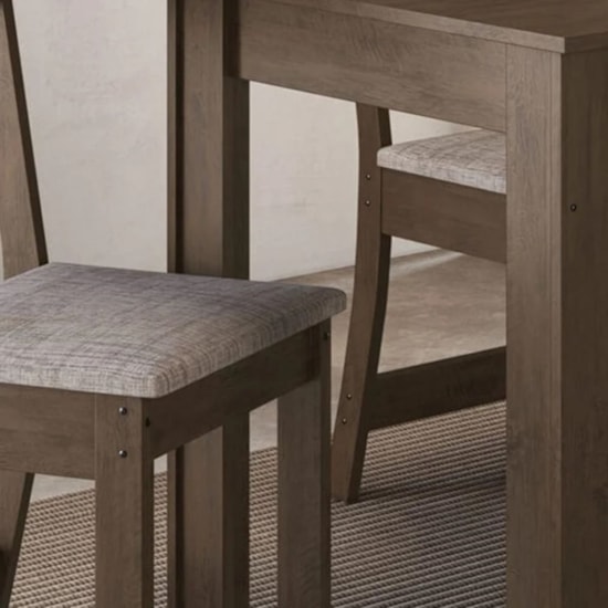 Conjunto Mesa Atlanta Com 4 Cadeiras Noce