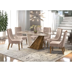 Conjunto Mesa Forme 180X90cm 6 Cad Jade Demolicao/Offwhite Conjunto Mesa Forme 180X90cm 6 Cad Jade Demolicao/Offwhite