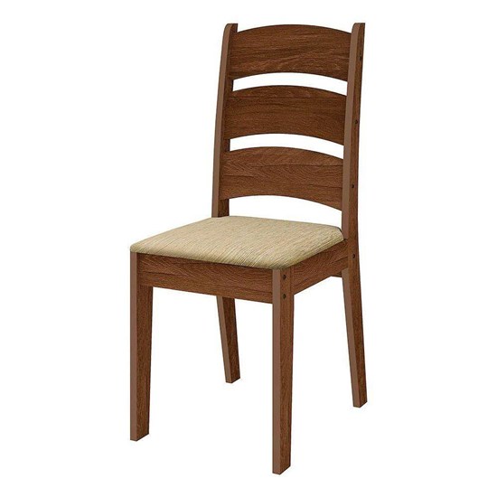 Conjunto Monique Com 6 Cadeiras 1,56Mts Amendoa