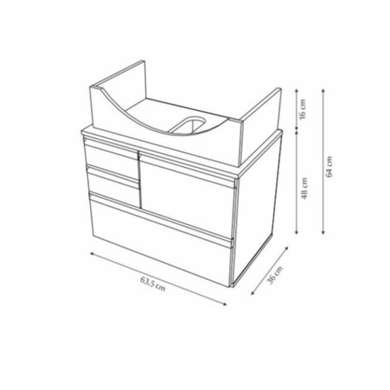 Conjunto Para Banheiro Firenze 63.5Cm Gianduia