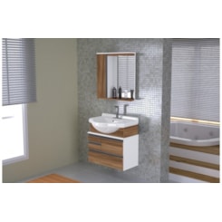 Conjunto Para Banheiro Firenze 63.5Cm Ro Branco Nogal Sevilha