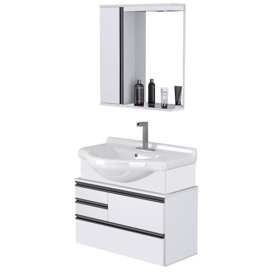 Conjunto Para Banheiro Firenze 83,5 Cm Branco Conjunto Para Banheiro Firenze 83,5 Cm Branco