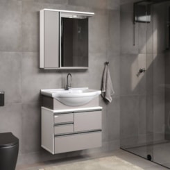 Conjunto Para Banheiro Firenze 83,5 Cm Gianduia