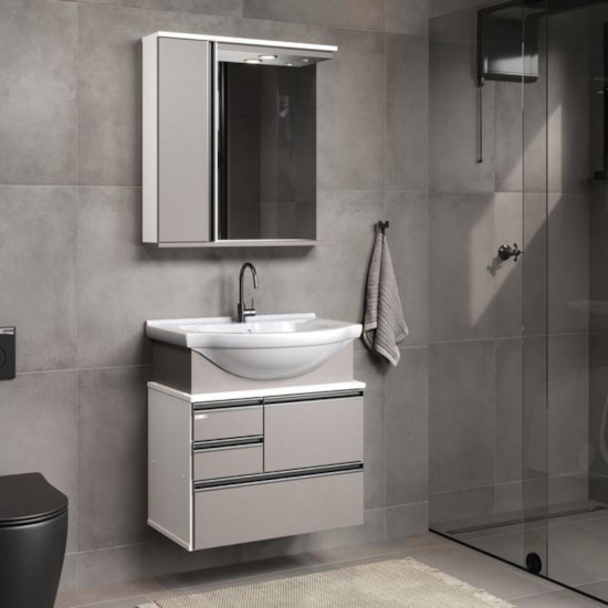 Conjunto Para Banheiro Firenze 83,5 Cm Gianduia