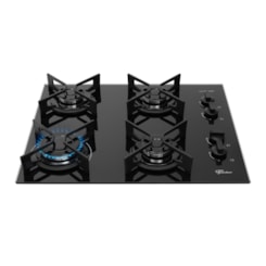 Cooktop 4 Bocas Fit Line Trempe Iron Fischer Preto