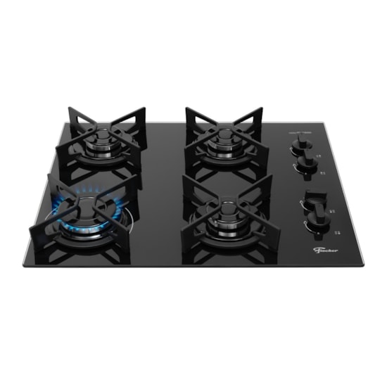 Cooktop 4 Bocas Fit Line Trempe Iron Fischer Preto