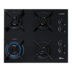 Cooktop 4 Bocas Fit Line Trempe Iron Fischer Preto