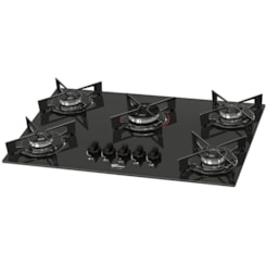 Cooktop 5 Bocas Fit Line Fischer Bivolt Preto Cooktop 5 Bocas Fit Line Fischer Bivolt Preto