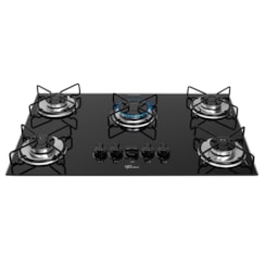 Cooktop 5 Bocas Fit Line Trempe Esmaltada Aramadomesa Fische Preto