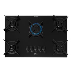 Cooktop 5 Bocas Fit Line Trempe Iron Fischer Preto