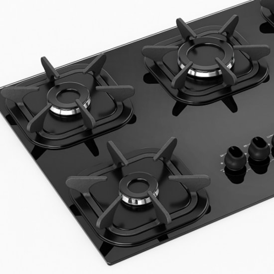 Cooktop 5 Bocas Mueller Com Ultra Chama Preto Cooktop 5 Bocas Mueller Com Ultra Chama Preto