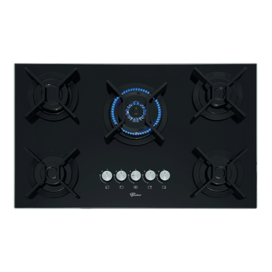 Cooktop 5 Bocas Tc Infinity Vidro Fische Preto Cooktop 5 Bocas Tc Infinity Vidro Fische Preto