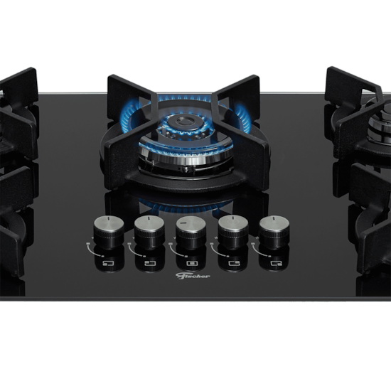 Cooktop 5 Bocas Tc Infinity Vidro Fische Preto Cooktop 5 Bocas Tc Infinity Vidro Fische Preto