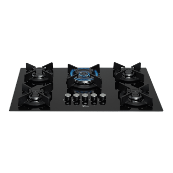 Cooktop 5 Bocas Tc Infinity Vidro Fische Preto Cooktop 5 Bocas Tc Infinity Vidro Fische Preto
