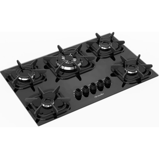 Cooktop 5 Bocas Tripla Chama Mueller Preto Cooktop 5 Bocas Tripla Chama Mueller Preto